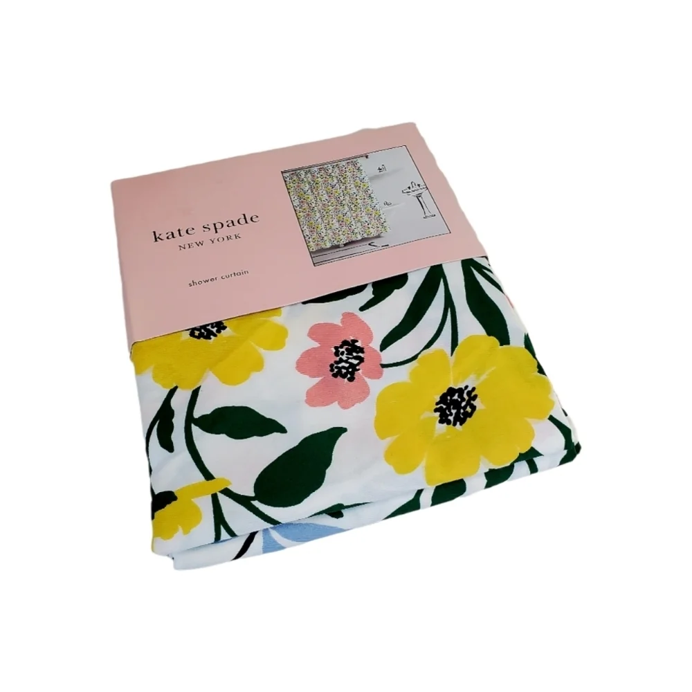 Kate Spade Floral Blooms Shower Curtain New in Package 72 x 72